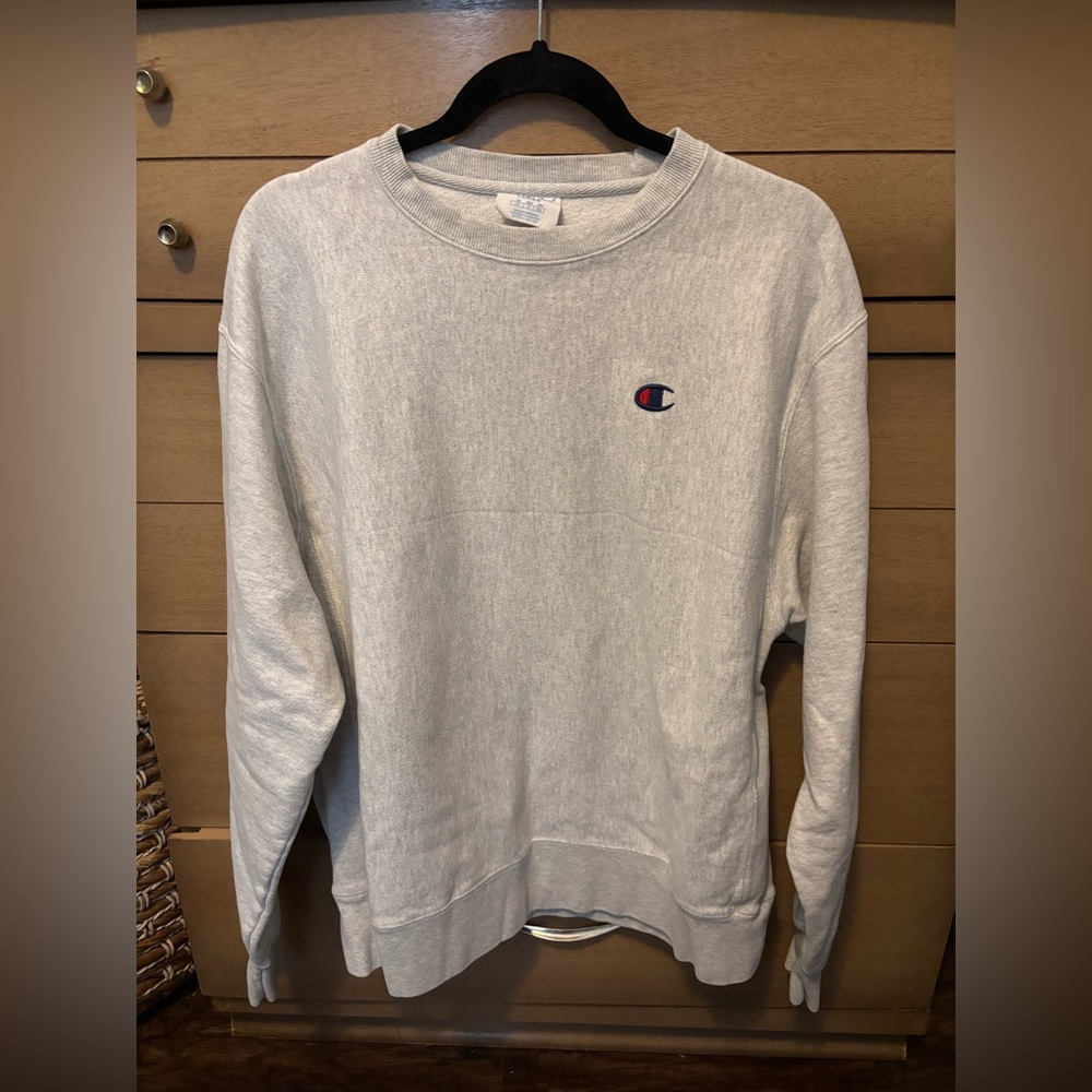 Champion Light Gray Crewneck Men's Sweatshirt